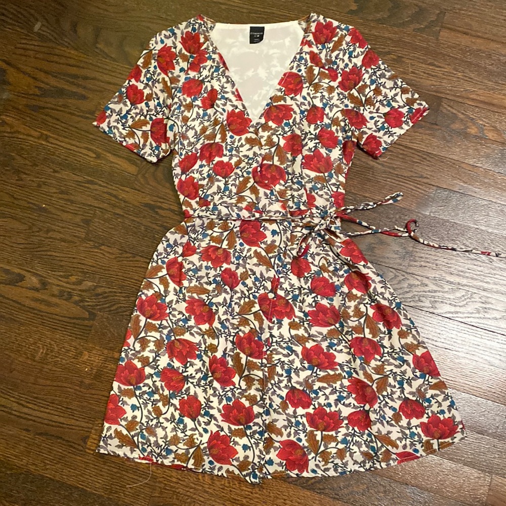 Ethereal Floral Chiffon Wrap Dress